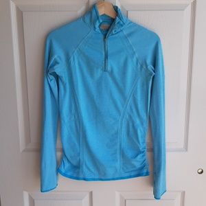 Athleta Blue Fastest Track Quarter Zip Size Small